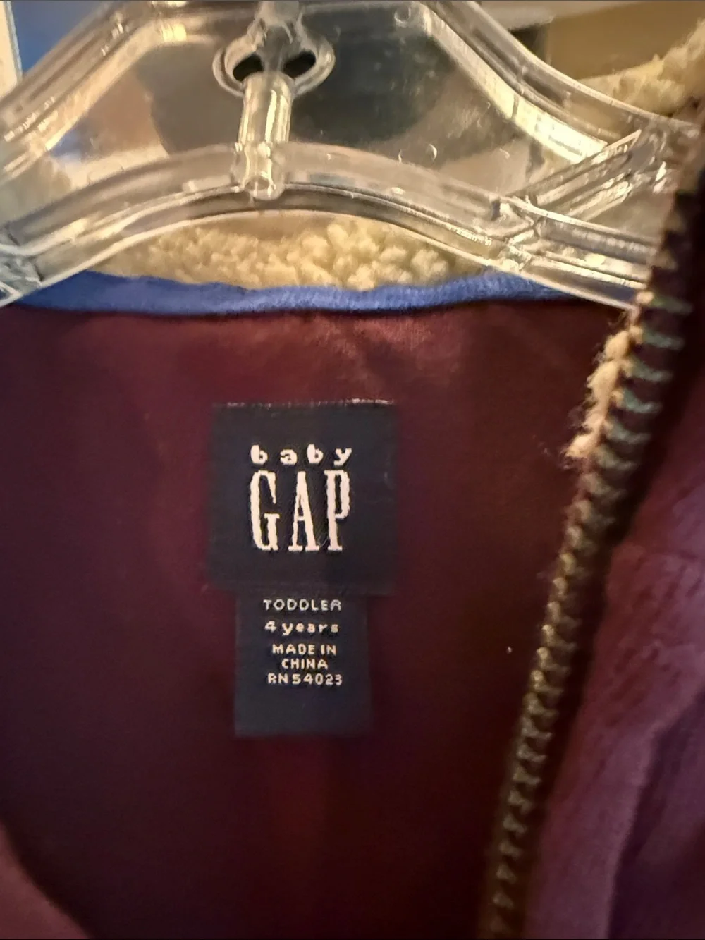 GAP Kids Maroon Hooded Zip Sweatshirt